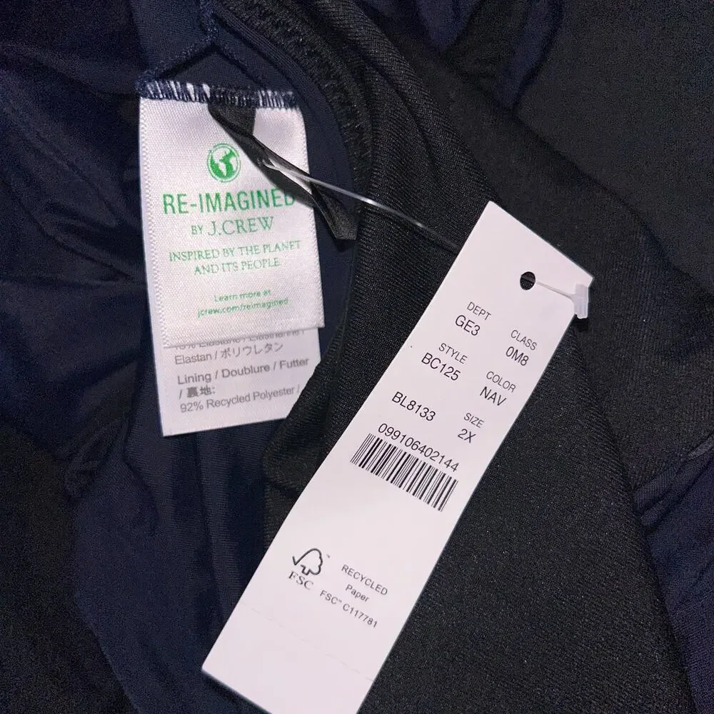 New NWT J. Crew Navy Blue Bikini Swim Bathing Suit Bottom Women's Size 2X